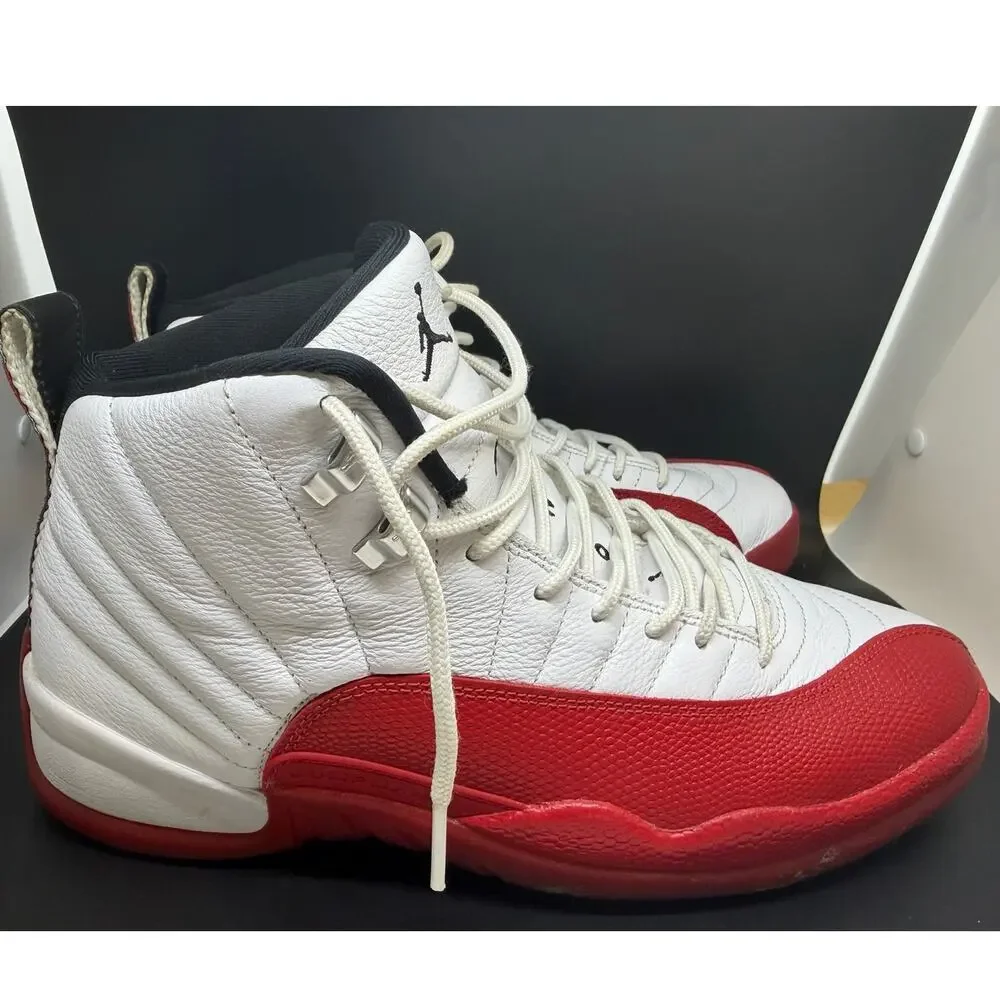 Air Jordan 12 Men's Retro White/Red-Black Sneakers Size 10 CT8013-116